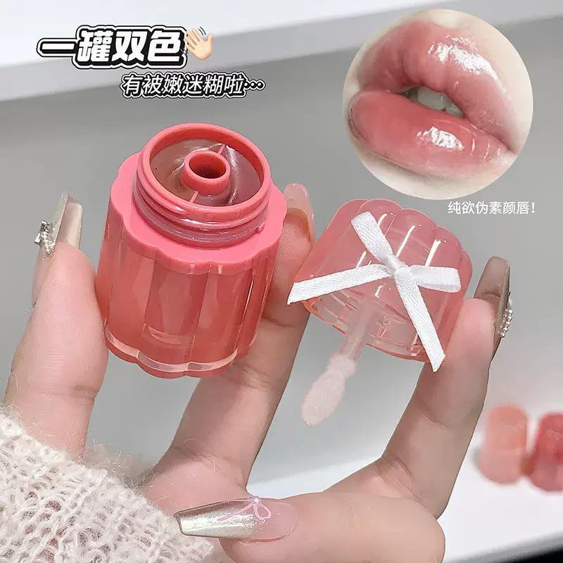 Gege Bear \"Double Joy\" 2-in-1 Dual Tone Lip Glaze Jelly