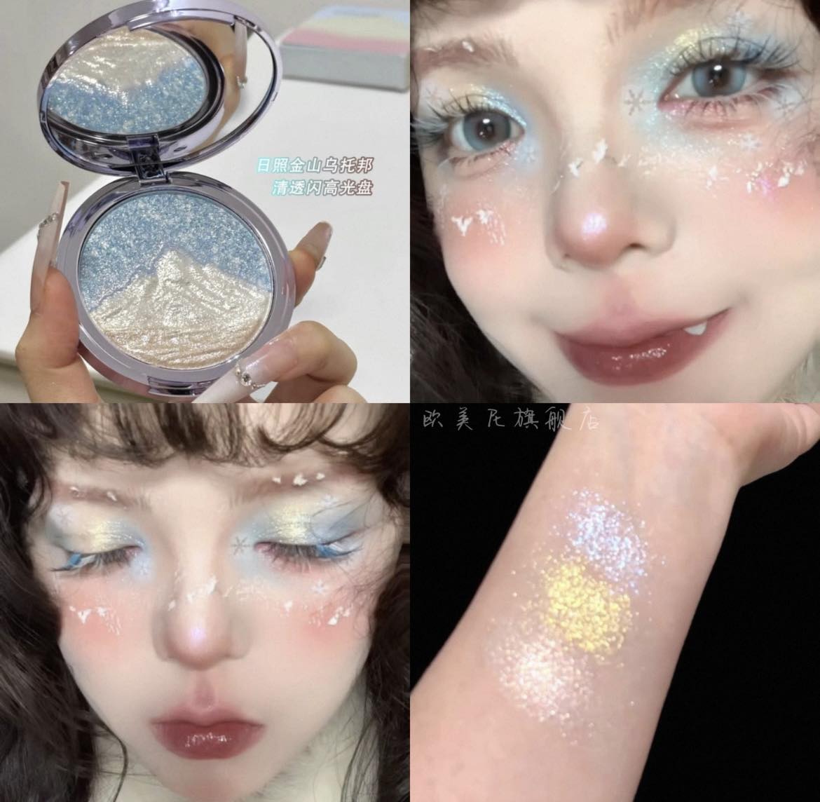 Pinky Focus Diamond Glow Highlighter – Ethereal Mountain Shimmer